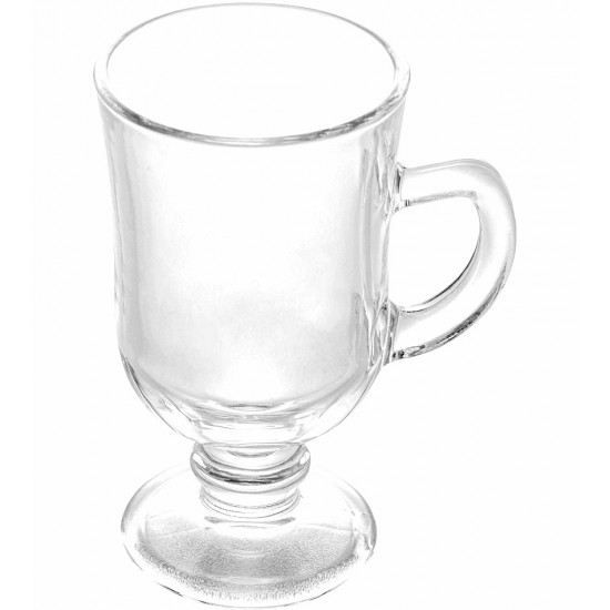 Caneca Taça Para Cappuccino 115ml de Vidro com Alça e Pé Lyor